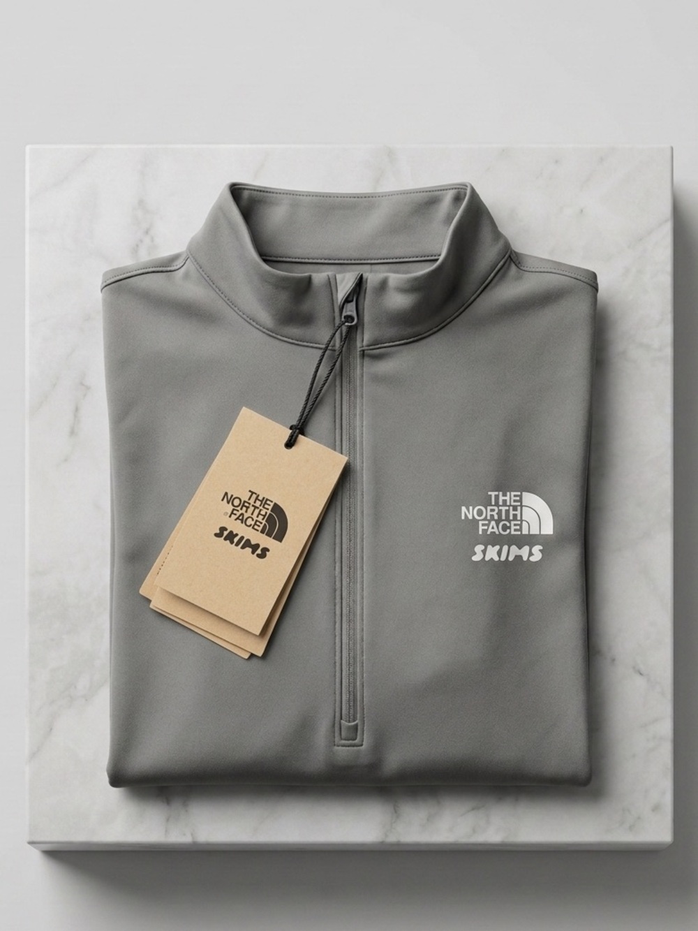 The North Face x SKIMS Refina Half-Zip Long Sleeve Top Grey M - Picture 5 of 6